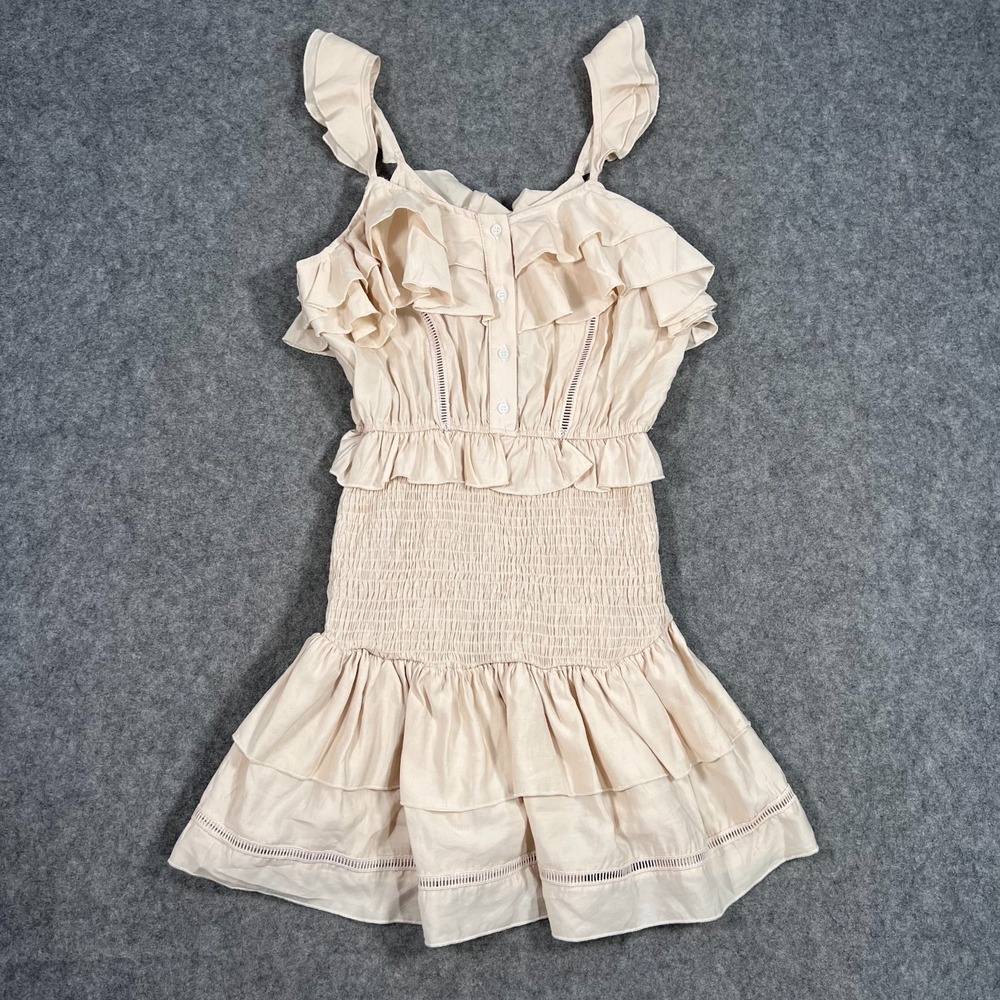 The Shirt by Rochelle Behrens The Henley Beige Dress Women's Size Small